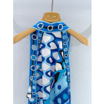 Pucci Blue Halter Top ✨ 100% silk twill with all‑over signature geometric swirl print. Halter‑neck open‑back tie design. Each piece features placement‑specific printing.  Size: One‑size‑fits‑all