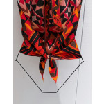 Pucci Manuba‑Print Top ✨ 100% silk twill. All‑over signature Manuba placement print rendered in striking orange, red and black colorway.  Size: One‑size‑fits‑all