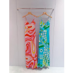 Pucci Strap Silk Dress ✨ 100% silk crepe. Pull‑on style with V‑neck. Slip maxi dress rendered in bold, eye‑catching vivid print, featuring side slits.  Sizes: 36, 38, 40, 42