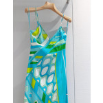 Pucci Strap Silk Dress ✨ 100% silk crepe. Pull‑on style with V‑neck. Slip maxi dress rendered in bold, eye‑catching vivid print, featuring side slits.  Sizes: 36, 38, 40, 42