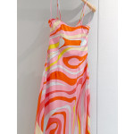 Pucci Strap Silk Dress ✨ 100% silk crepe. Pull‑on style with V‑neck. Slip maxi dress rendered in bold, eye‑catching vivid print, featuring side slits.  Sizes: 36, 38, 40, 42