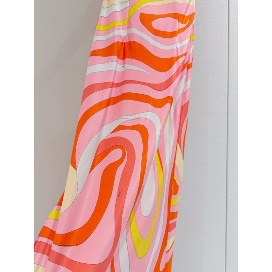 Pucci Strap Silk Dress ✨ 100% silk crepe. Pull‑on style with V‑neck. Slip maxi dress rendered in bold, eye‑catching vivid print, featuring side slits.  Sizes: 36, 38, 40, 42