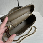 Top-grade crocodile pattern cowhide handheld makeup bag, LP style, with genuine leather interior and exterior, rice box bag, chain messenger bag, single shoulder bag, 19cm