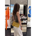 Top-level 26m cf large mini 20cm mesh chain bag, Coco Beach series woven fishing net bag, cross-body messenger bag