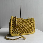 Top-level 26m cf large mini 20cm mesh chain bag, Coco Beach series woven fishing net bag, cross-body messenger bag