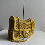 Top-level 26m cf large mini 20cm mesh chain bag, Coco Beach series woven fishing net bag, cross-body messenger bag