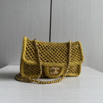 Top-level 26m cf large mini 20cm mesh chain bag, Coco Beach series woven fishing net bag, cross-body messenger bag
