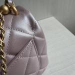 Top-tier Chanel diamond-pattern lambskin CF small square bag, square fat bag, pearl chain, vintage hardware, chain crossbody, shoulder bag, 19*14