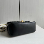 Top-tier Chanel diamond-pattern lambskin CF small square bag, square fat bag, pearl chain, vintage hardware, chain crossbody, messenger bag, large size 19*14, small size 17*12