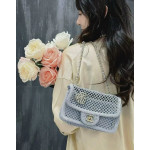 Top-level 26mChanel cf large mini 20cm mesh-cut chain bag, Coco Beach series woven fishing net bag, cross-body shoulder bag