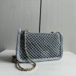 Top-level 26mChanel cf large mini 20cm mesh-cut chain bag, Coco Beach series woven fishing net bag, cross-body shoulder bag