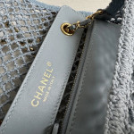 Top-level 26mChanel cf large mini 20cm mesh-cut chain bag, Coco Beach series woven fishing net bag, cross-body shoulder bag