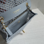 Top-level 26mChanel cf large mini 20cm mesh-cut chain bag, Coco Beach series woven fishing net bag, cross-body shoulder bag