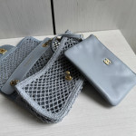 Top-level 26mChanel cf large mini 20cm mesh-cut chain bag, Coco Beach series woven fishing net bag, cross-body shoulder bag