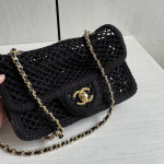 Top-level 26mChanel cf large mini 20cm mesh-cut chain bag, Coco Beach series woven fishing net bag, cross-body shoulder bag