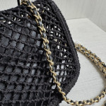 Top-level 26mChanel cf large mini 20cm mesh-cut chain bag, Coco Beach series woven fishing net bag, cross-body shoulder bag