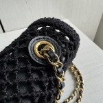 Top-level 26mChanel cf large mini 20cm mesh-cut chain bag, Coco Beach series woven fishing net bag, cross-body shoulder bag