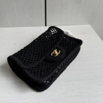 Top-level 26mChanel cf large mini 20cm mesh-cut chain bag, Coco Beach series woven fishing net bag, cross-body shoulder bag
