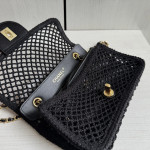 Top-level 26mChanel cf large mini 20cm mesh-cut chain bag, Coco Beach series woven fishing net bag, cross-body shoulder bag
