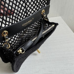Top-level 26mChanel cf large mini 20cm mesh-cut chain bag, Coco Beach series woven fishing net bag, cross-body shoulder bag