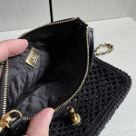 Top-level 26mChanel cf large mini 20cm mesh-cut chain bag, Coco Beach series woven fishing net bag, cross-body shoulder bag