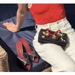 Top-tier 26CM Chanel CF Big Mini 20cm Badge Hardware Decoration Grid Hollow Chain Bag Coco Beach Series Woven Fishing Net Bag Crossbody Shoulder Bag
