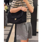 頂级 c香小香 26s 麂皮翻毛皮 cf款翻盖包 腋下包 maxi斜跨单肩包 磨砂皮里外真皮 大号38cm 图小号32cm
