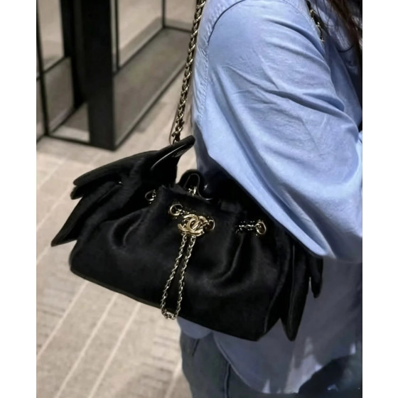 Top-level Chanel 26a fur-lined hobo bag, hammock bag, hippie bag, chain bag, drawstring bucket bag, mini 25bag, messenger bag, 21*22*11