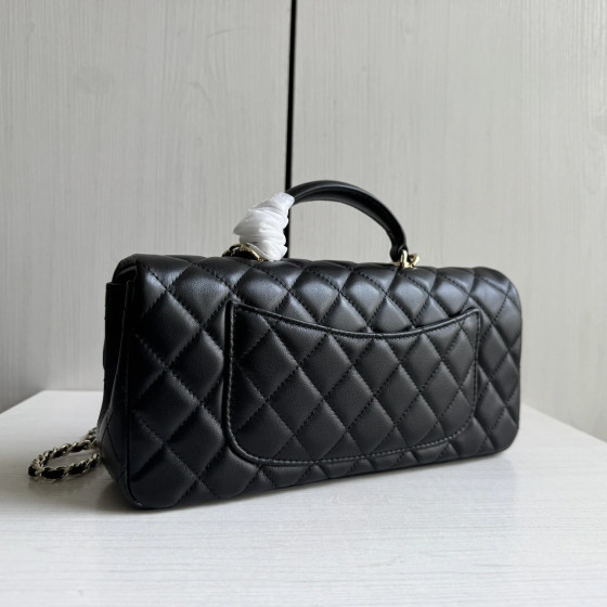 Top-level 26a Chanel cf large mini extended crossbody handle handle handle diamond pattern caviar pattern leather chain bag single shoulder messenger bag 25*12
