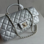 Top-level 26a Chanel cf large mini extended crossbody handle handle handle diamond pattern caviar pattern leather chain bag single shoulder messenger bag 25*12