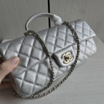Top-level 26a Chanel cf large mini extended crossbody handle handle handle diamond pattern caviar pattern leather chain bag single shoulder messenger bag 25*12