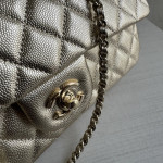 Top-level 26a Chanel cf large mini extended crossbody handle handle handle diamond pattern caviar pattern leather chain bag single shoulder messenger bag 25*12