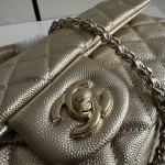 Top-level 26a Chanel cf large mini extended crossbody handle handle handle diamond pattern caviar pattern leather chain bag single shoulder messenger bag 25*12