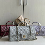 Top-grade 26a Chanel CF large mini extended style horizontal handle handle handle diamond pattern lambskin chain bag messenger bag 25*12