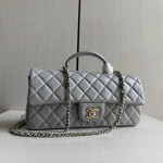 Top-grade 26a Chanel CF large mini extended style horizontal handle handle handle diamond pattern lambskin chain bag messenger bag 25*12