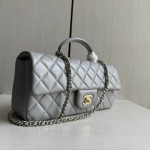 Top-grade 26a Chanel CF large mini extended style horizontal handle handle handle diamond pattern lambskin chain bag messenger bag 25*12