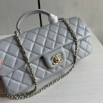 Top-grade 26a Chanel CF large mini extended style horizontal handle handle handle diamond pattern lambskin chain bag messenger bag 25*12