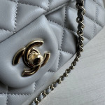 Top-grade 26a Chanel CF large mini extended style horizontal handle handle handle diamond pattern lambskin chain bag messenger bag 25*12