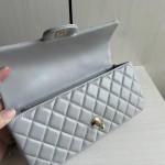 Top-grade 26a Chanel CF large mini extended style horizontal handle handle handle diamond pattern lambskin chain bag messenger bag 25*12