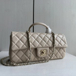 Top-grade 26a Chanel CF large mini extended style horizontal handle handle handle diamond pattern lambskin chain bag messenger bag 25*12