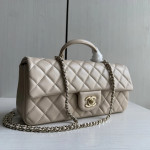 Top-grade 26a Chanel CF large mini extended style horizontal handle handle handle diamond pattern lambskin chain bag messenger bag 25*12