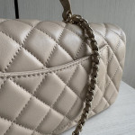 Top-grade 26a Chanel CF large mini extended style horizontal handle handle handle diamond pattern lambskin chain bag messenger bag 25*12