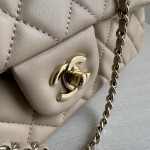 Top-grade 26a Chanel CF large mini extended style horizontal handle handle handle diamond pattern lambskin chain bag messenger bag 25*12