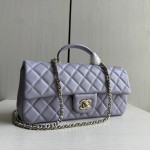 Top-grade 26a Chanel CF large mini extended style horizontal handle handle handle diamond pattern lambskin chain bag messenger bag 25*12