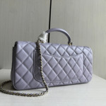 Top-grade 26a Chanel CF large mini extended style horizontal handle handle handle diamond pattern lambskin chain bag messenger bag 25*12