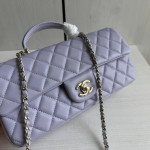 Top-grade 26a Chanel CF large mini extended style horizontal handle handle handle diamond pattern lambskin chain bag messenger bag 25*12