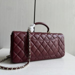 Top-grade 26a Chanel CF large mini extended style horizontal handle handle handle diamond pattern lambskin chain bag messenger bag 25*12