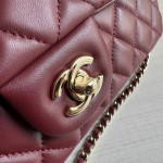 Top-grade 26a Chanel CF large mini extended style horizontal handle handle handle diamond pattern lambskin chain bag messenger bag 25*12