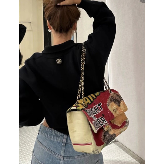Top-tier Chanel 26a beaded sequin patchwork leather CF style clamshell bag, messenger bag, crossbody bag, tonight never 32cm