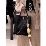Top-tier Chanel 26a plain weave calfskin music score bag, vertical tote bag, chain tote, handbag, shopping bag, shoulder bag, 28*23